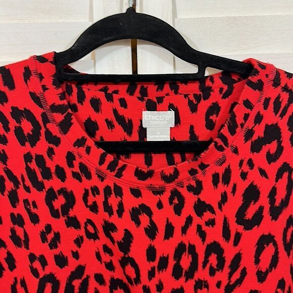 Chico's Zenergy Tunic Size 4 XXL (20) French Terry Leopard - Picture 6 of 16
